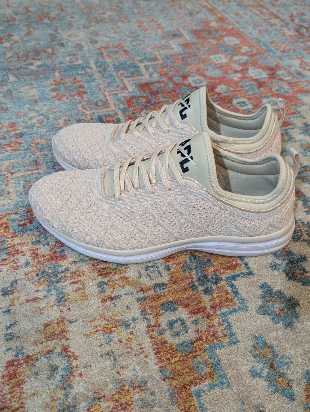 APL Techloom Phantom Men's 11.5 M Beige Shoes Running Sneakers Knit Textured